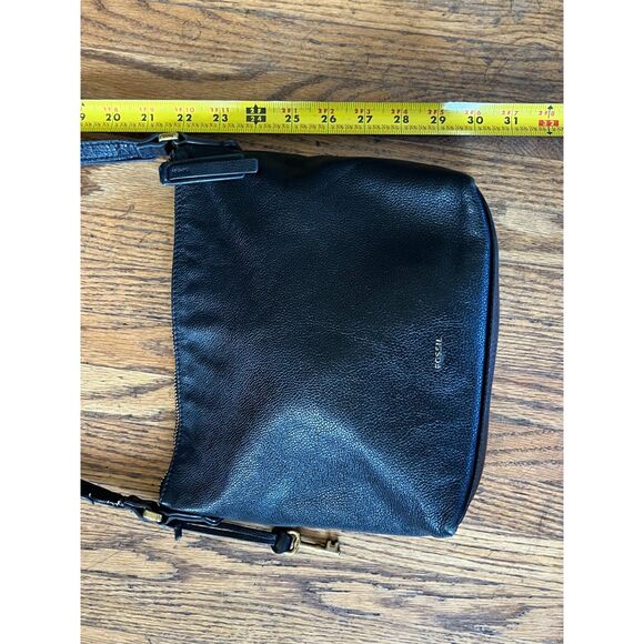 Vintage Fossil Black Leather Crossbody Shoulder Handbag Bag Women's Size Small - Picture 12 of 12